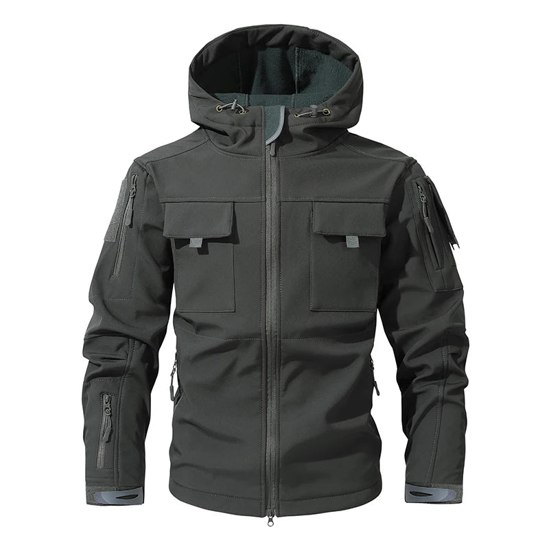 Men's Hooded Camouflage Softshell Jacket
