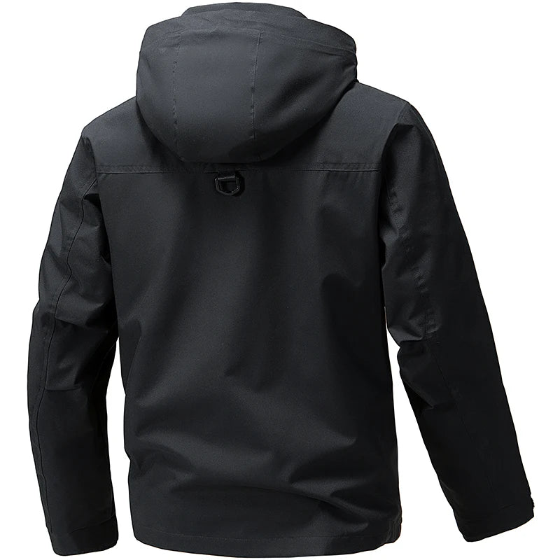 Hooded Long Sleeve Full Zip Outdoor Hiking Jacket with Pockets