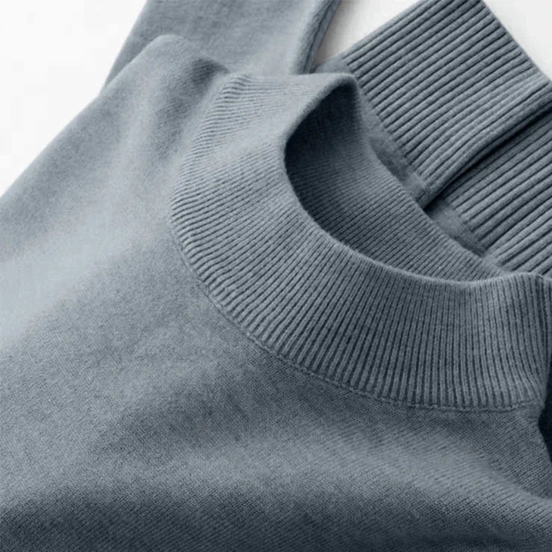 Men's Mock Neck Long Sleeve Knit Sweater