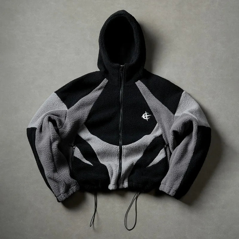 Hooded Long Sleeve Full Zip Casual Streetwear Jacket