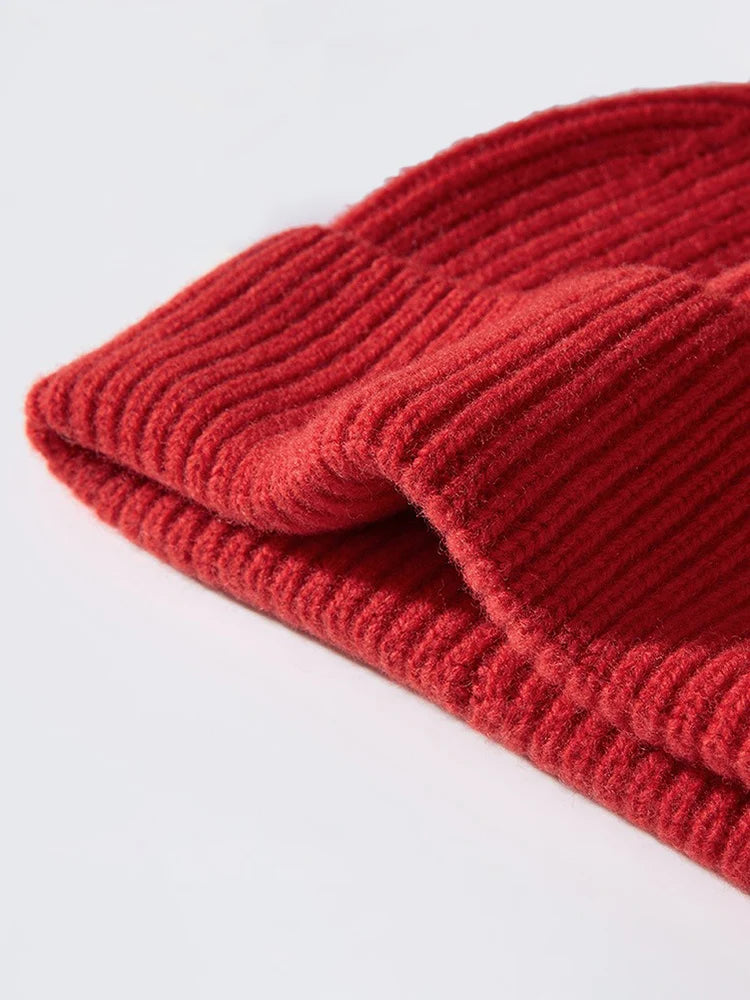 Ribbed Knitted Beanie Hat Scarf and Gloves Set for Winter Wear