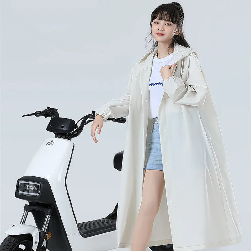 Long Hooded Front Opening Jacket for Layering over Outfits