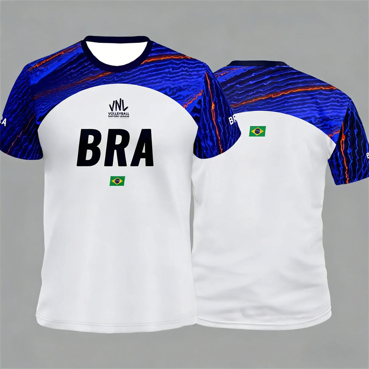 Brazil Volleyball Graphic Short Sleeve Jersey For Sports Outfits