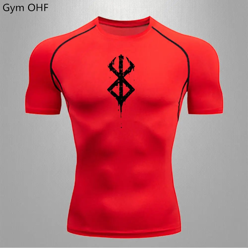 Fitted Crew Neck Short Sleeve Compression T Shirt