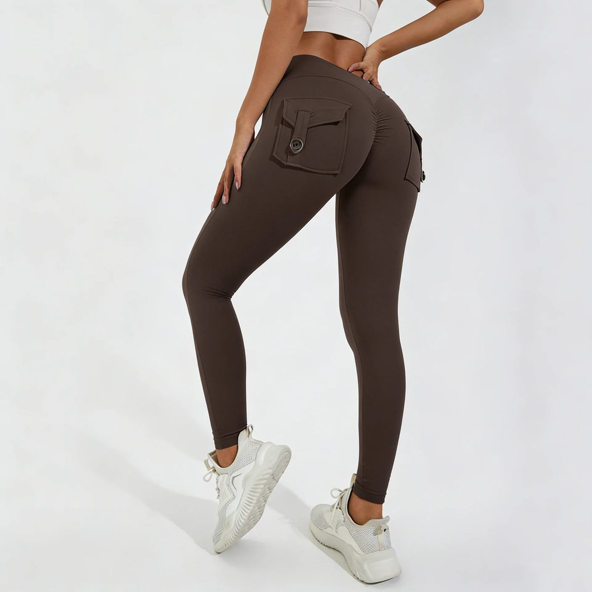 Women's Back Pocket Full Length Leggings For Workout Outfits