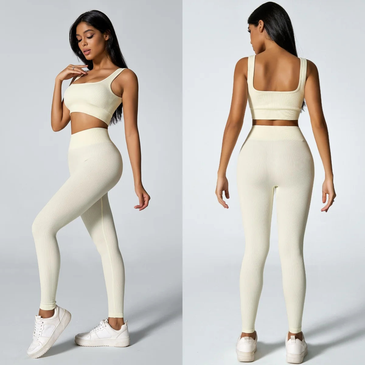 Women's Wide Strap Bra And Leggings Yoga Set
