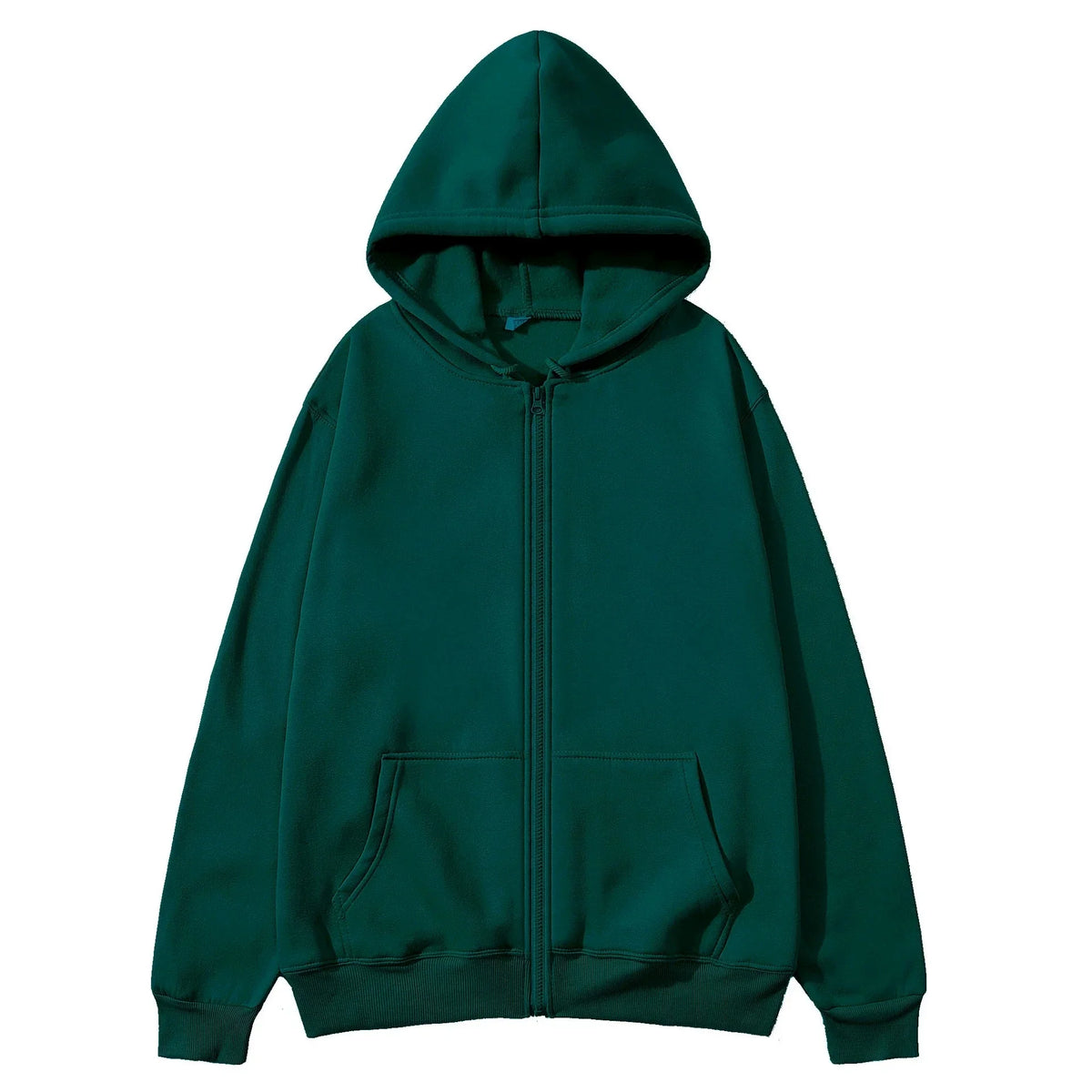 Long Sleeve Full Zip Casual Hooded Sweatshirt for Layering