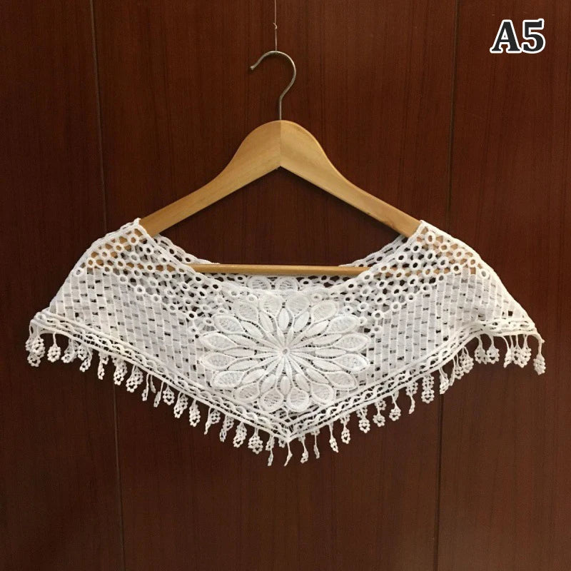 Crochet Floral Lace Capelet for Layering over Dresses and Tops