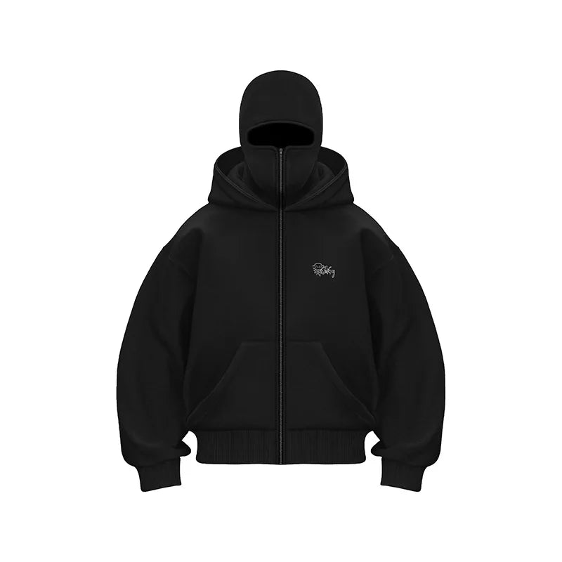 Long Sleeve Full Zip Casual Hooded Sweatshirt for Layering