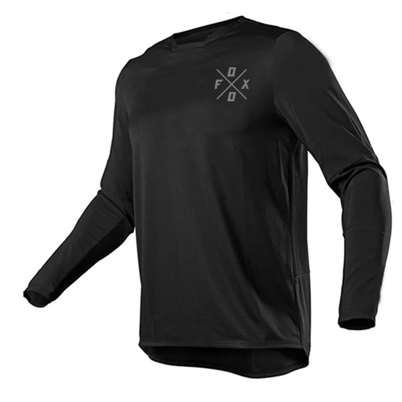 Long Sleeve Graphic Pullover Mountain Bike Jersey for Trail Riding