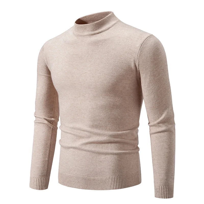 Men's Mock Neck Long Sleeve Knit Sweater
