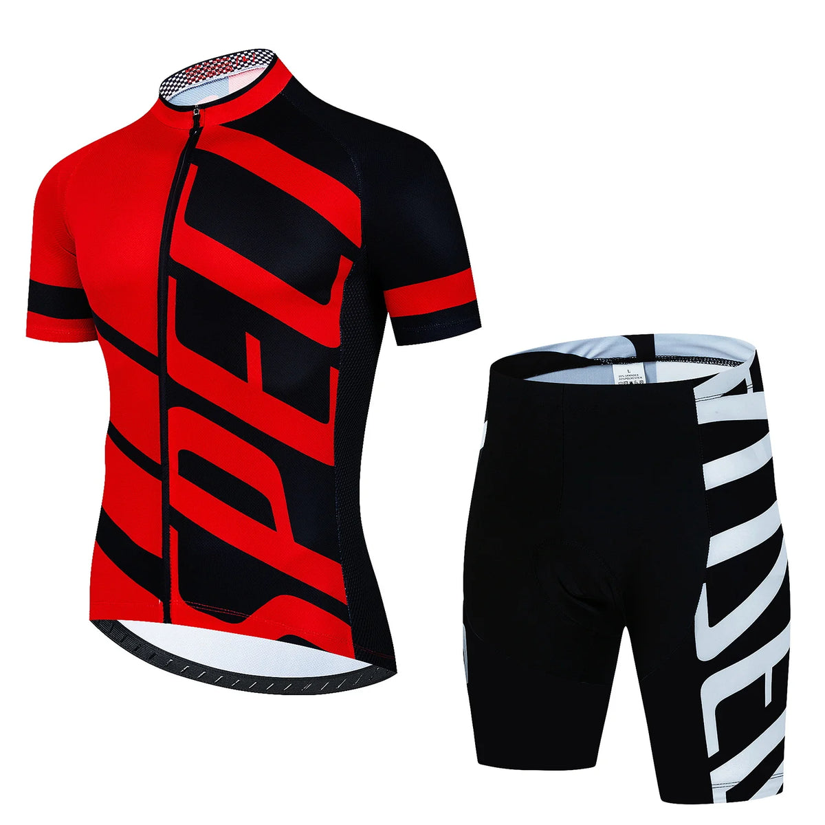 Men's Summer Cycling Jersey and Bottom Set with Zip-Front Top Styles