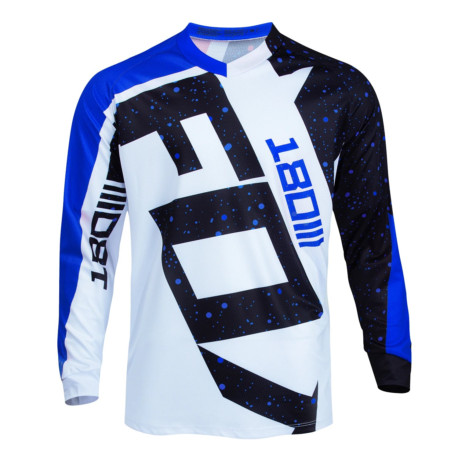 Long Sleeve V-Neck Graphic Pullover Jersey for Mountain Bike Riding