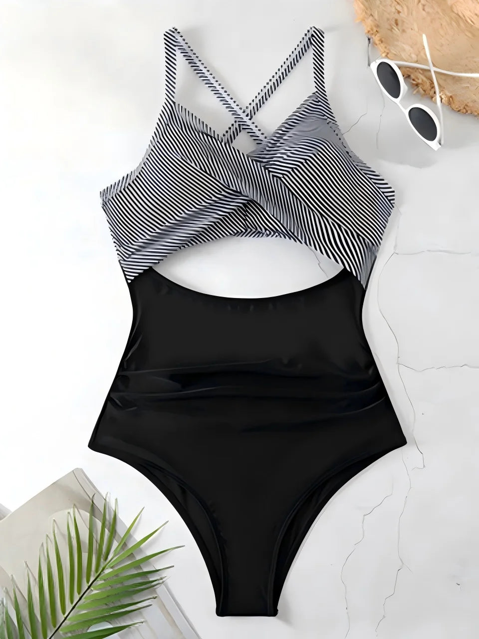 Ruched Solid One-Piece Swimsuit