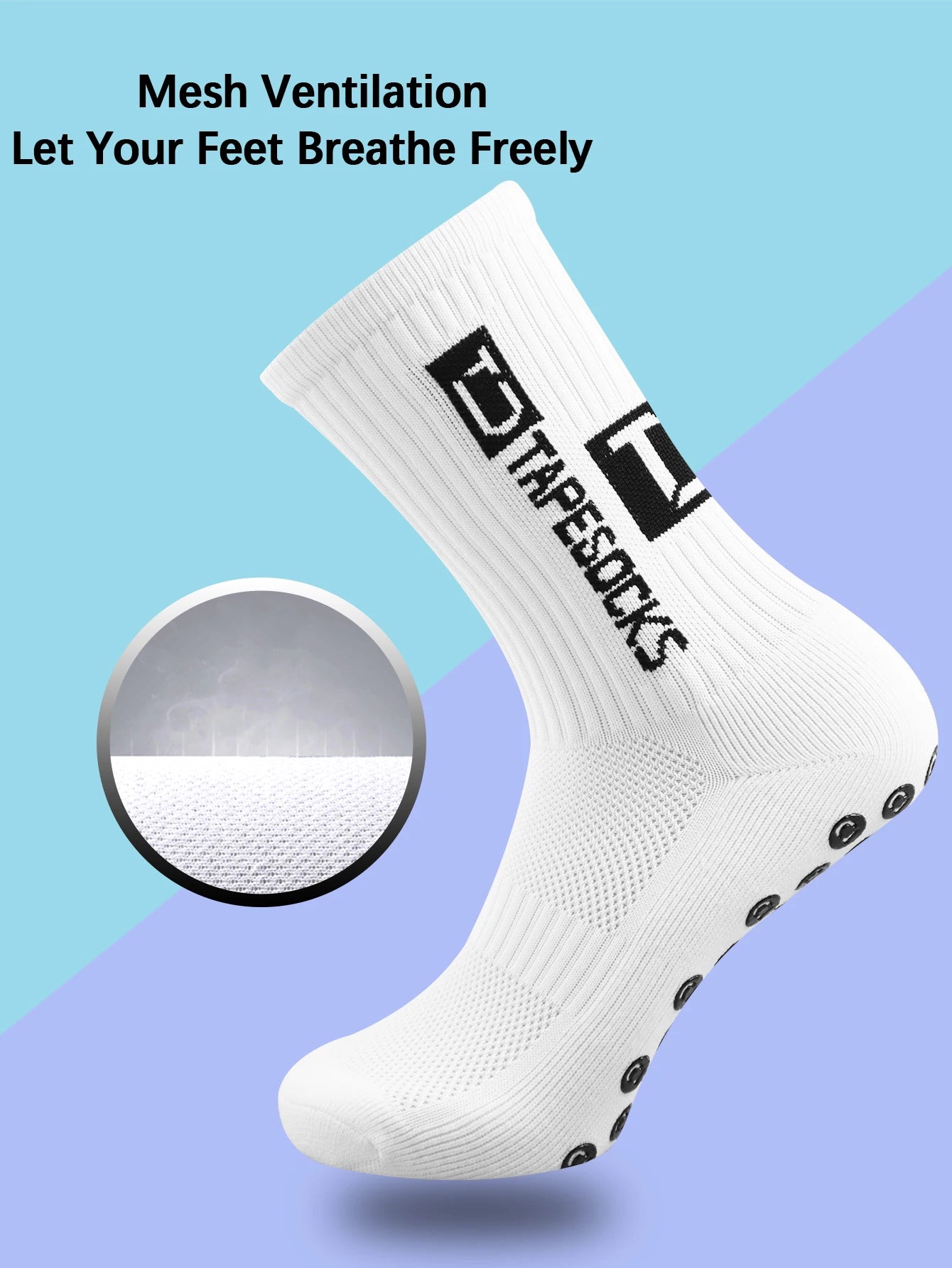 Football Socks with Textured Sole and Solid Knit Shape