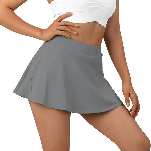 Women Tennis Skirt With Pockets Shorts Athletic Skirts v Waist Crossover High Waisted Athletic Golf Skorts Workout Sports Skirts
