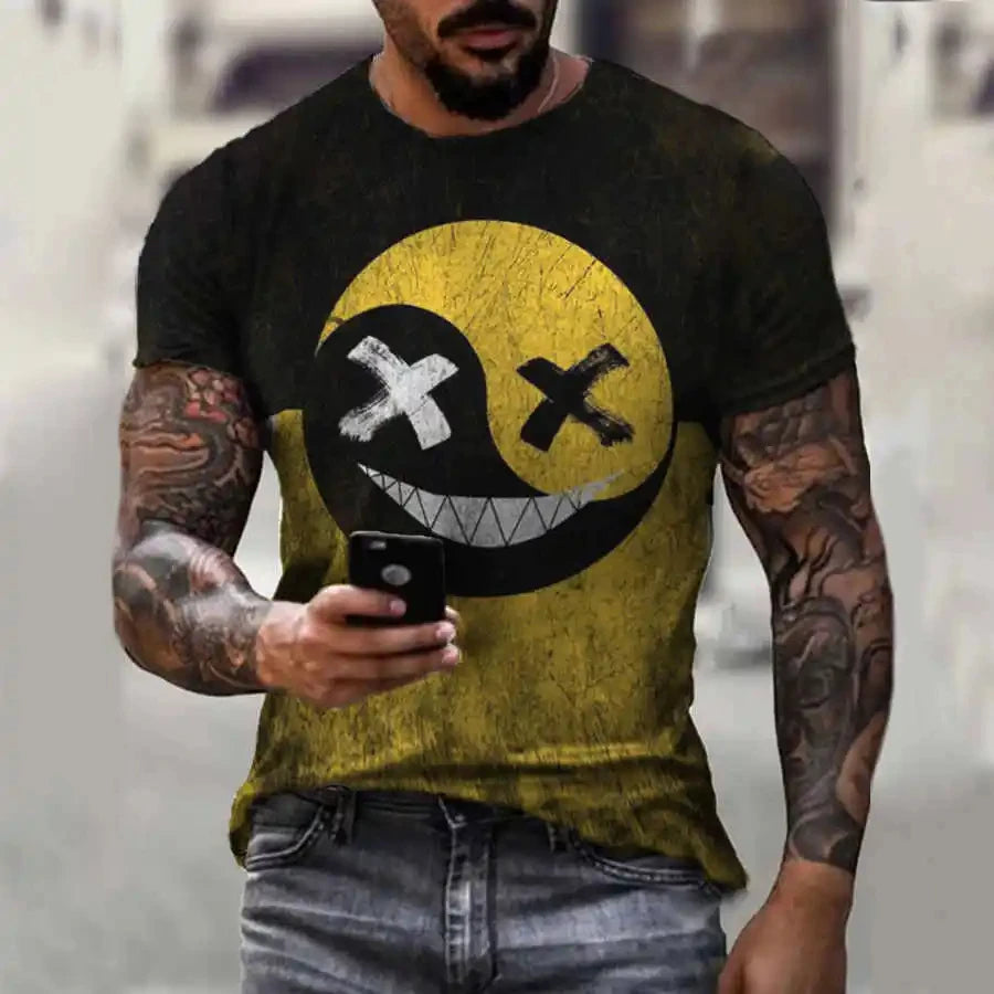 Graphic Crew Neck Short Sleeve Casual Pullover T Shirt