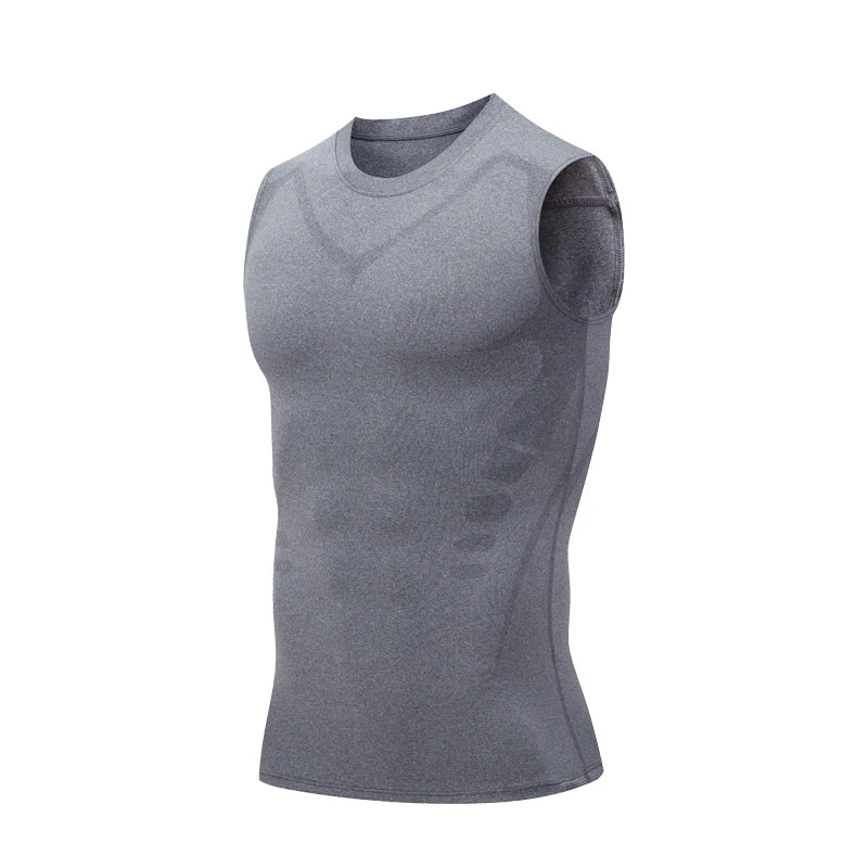 Men's Sleeveless Training Tank Top with Contrast Seam Details