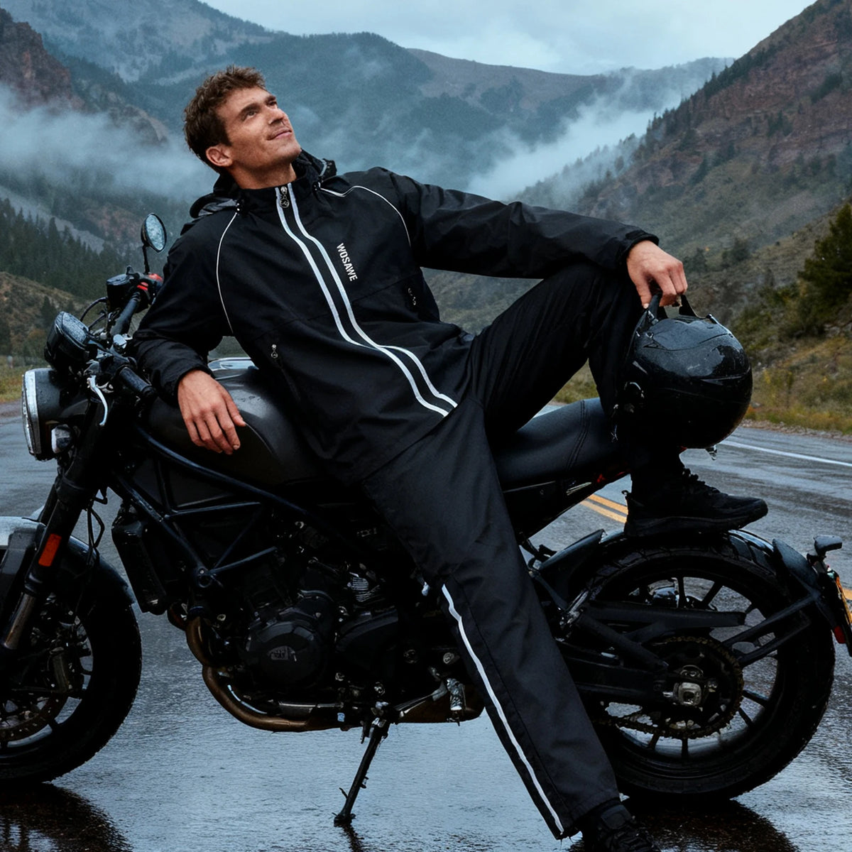 Outdoor Hooded Jacket and Trouser Clothing Set with Style Options