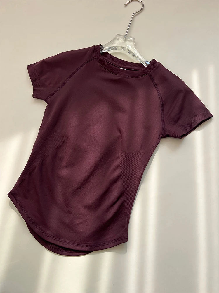Women's Crew Neck Short Sleeve Sports T-shirt For Workout Outfits