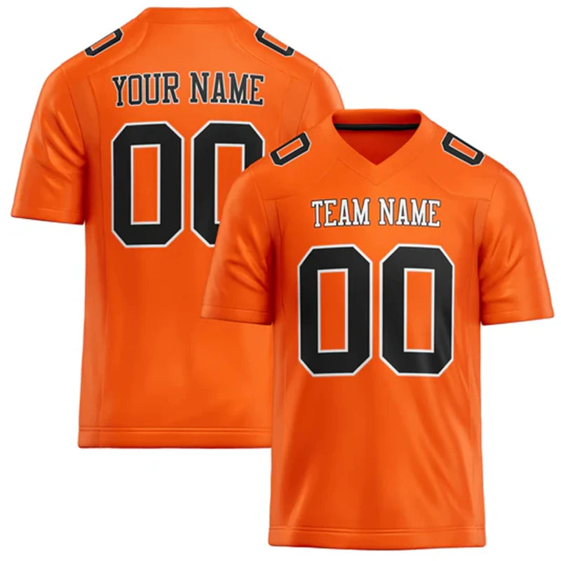 Orange Number Football Short Sleeve Jersey For Sports Outfits