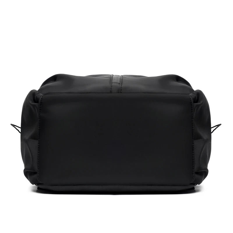 Plain Laptop Backpack with Front Pockets and Side Buckle Strap Details