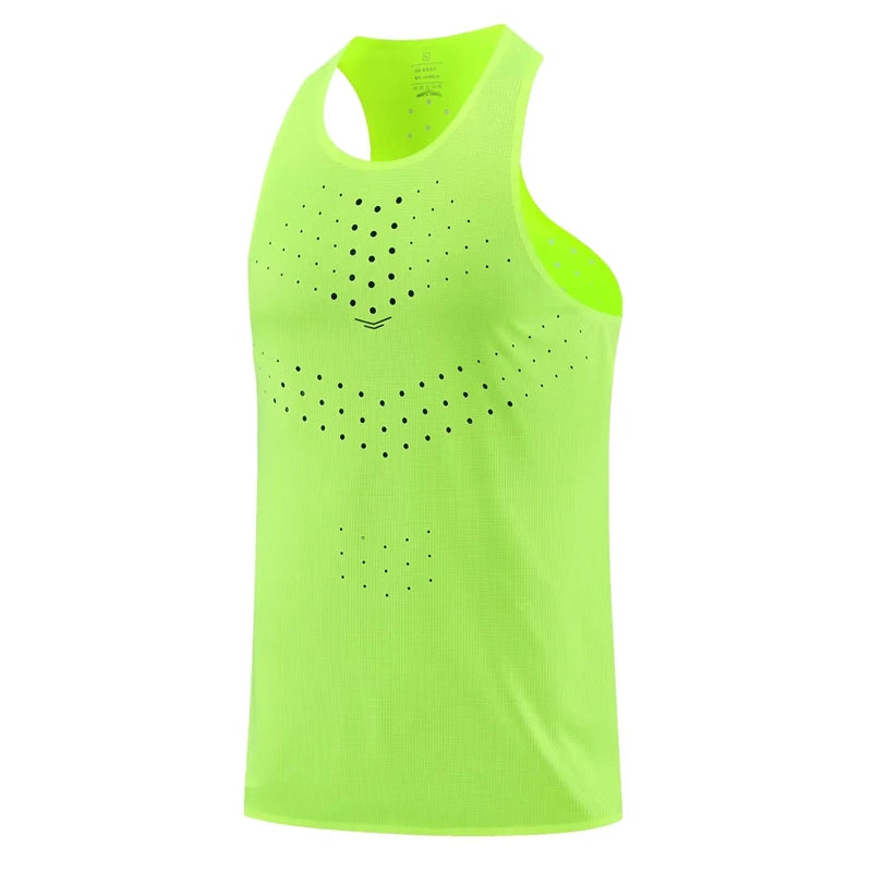 Women's Printed Perforated Racerback Running Tank Top For Workout Outfits