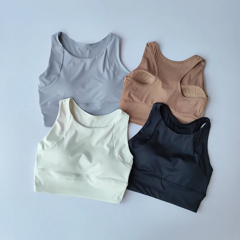 Women's High Neck Racerback Sports Bra