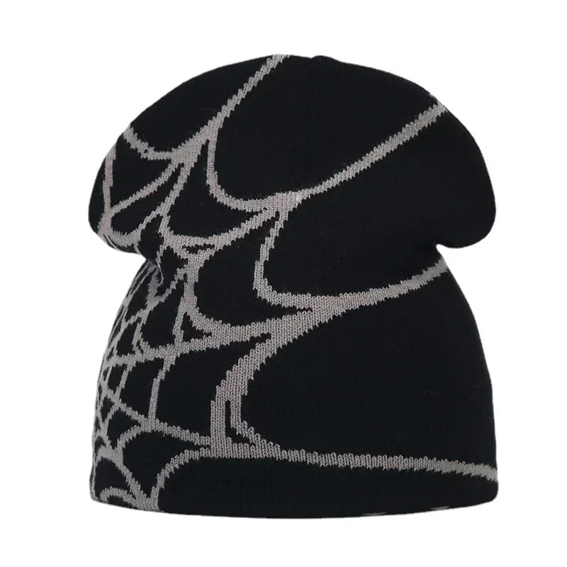 Graphic Knit Beanie with Letter and Pattern Style Options