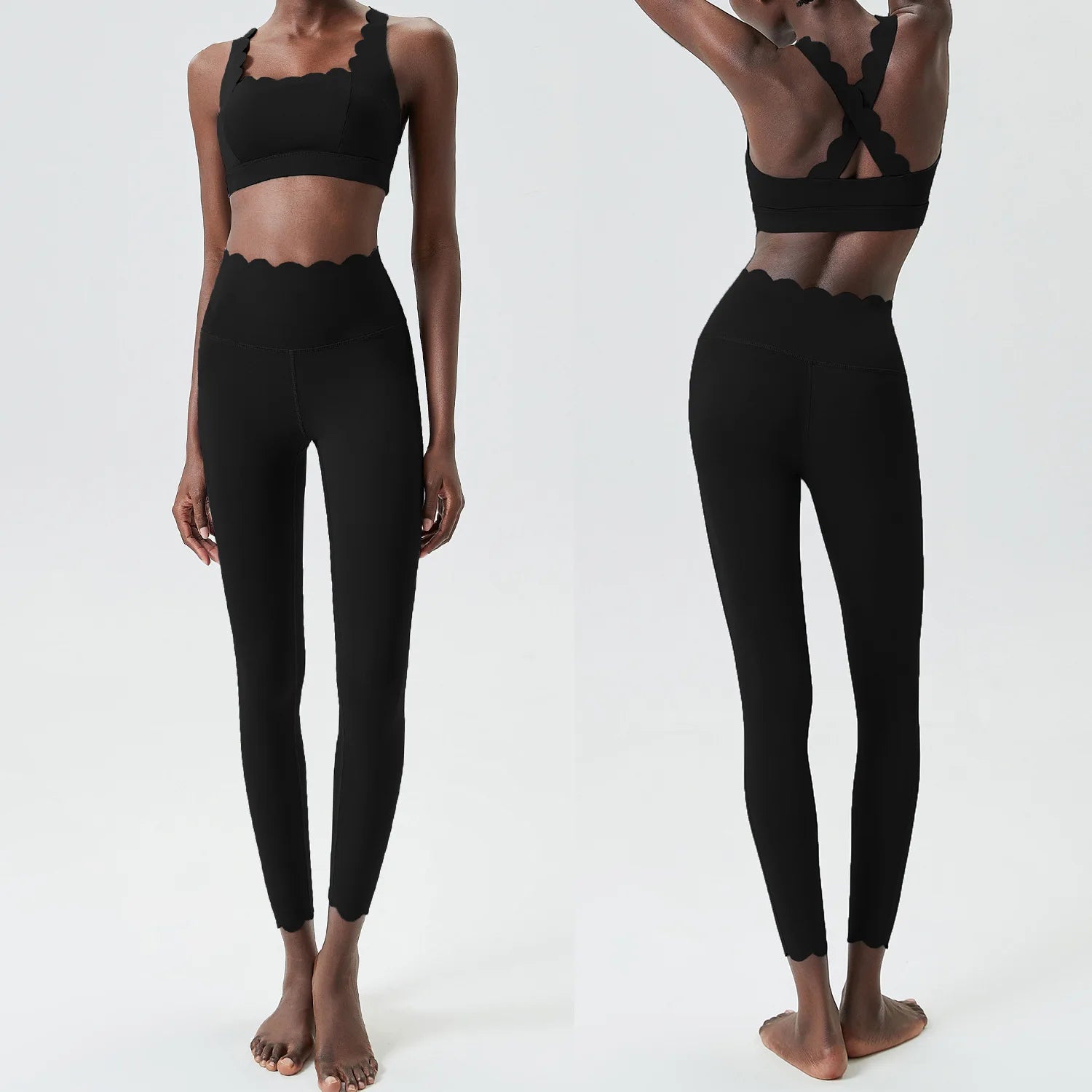 Sleeveless Sports Bra and High Waist Leggings Yoga Set
