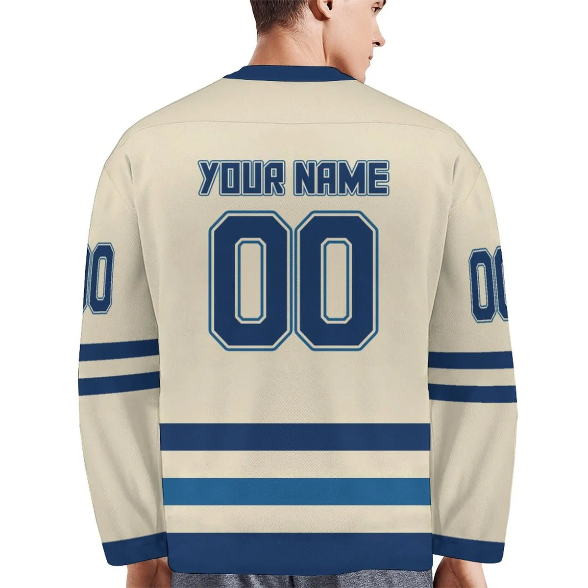 Striped Number Design Long Sleeve Jersey For Sports Outfits