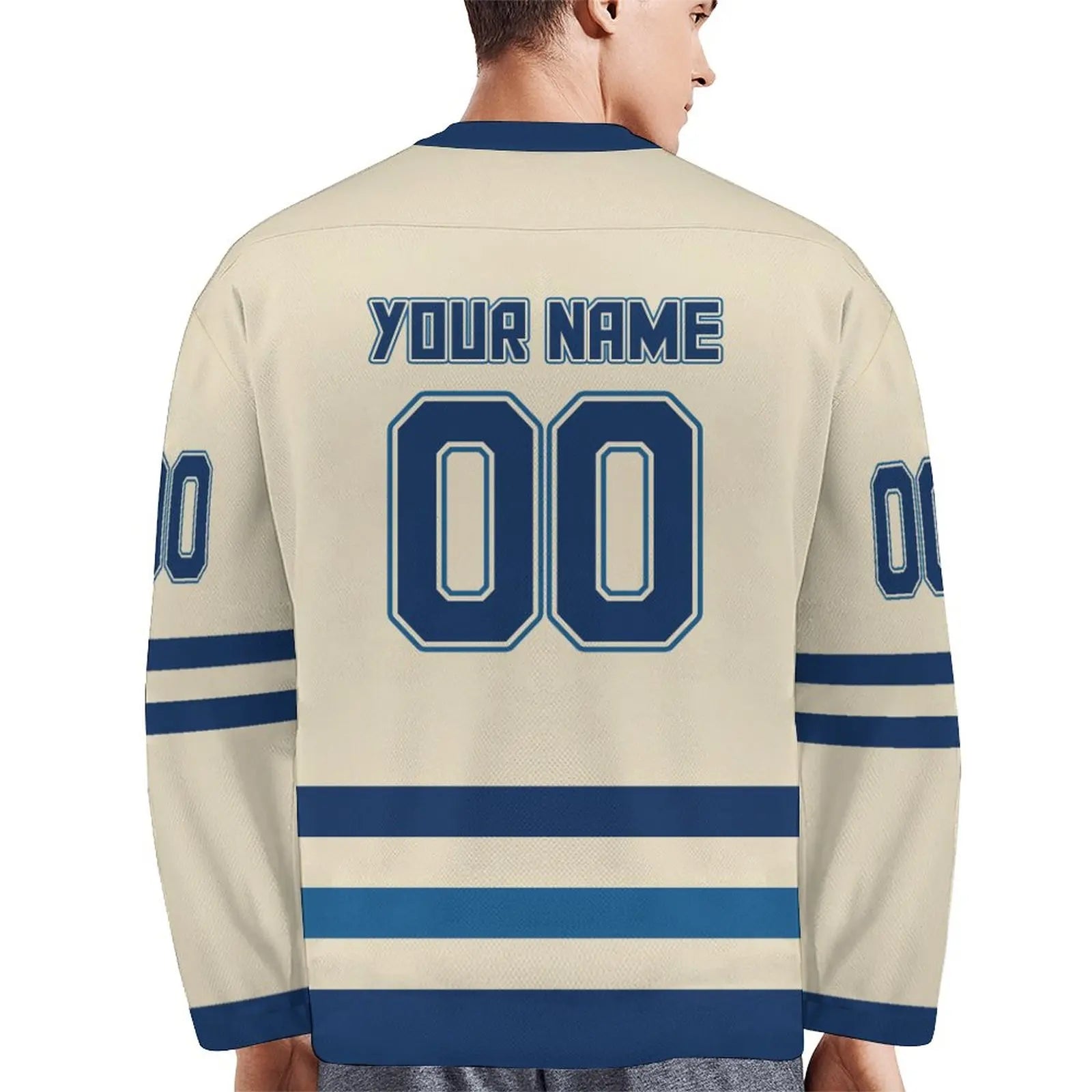 Striped Number Design Long Sleeve Jersey For Sports Outfits