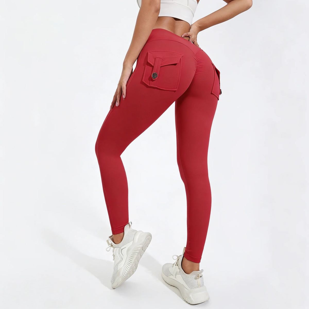Women's Back Pocket Full Length Leggings For Workout Outfits