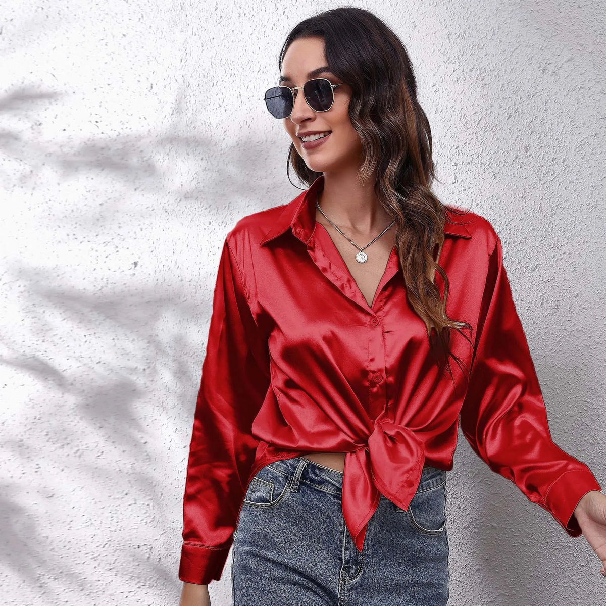 Women's Collared Long Sleeve Shirt