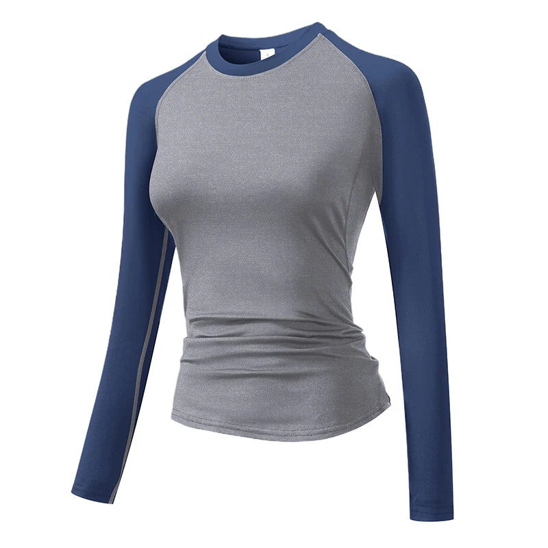 Fitted Crew Neck Long Sleeve Compression T Shirt