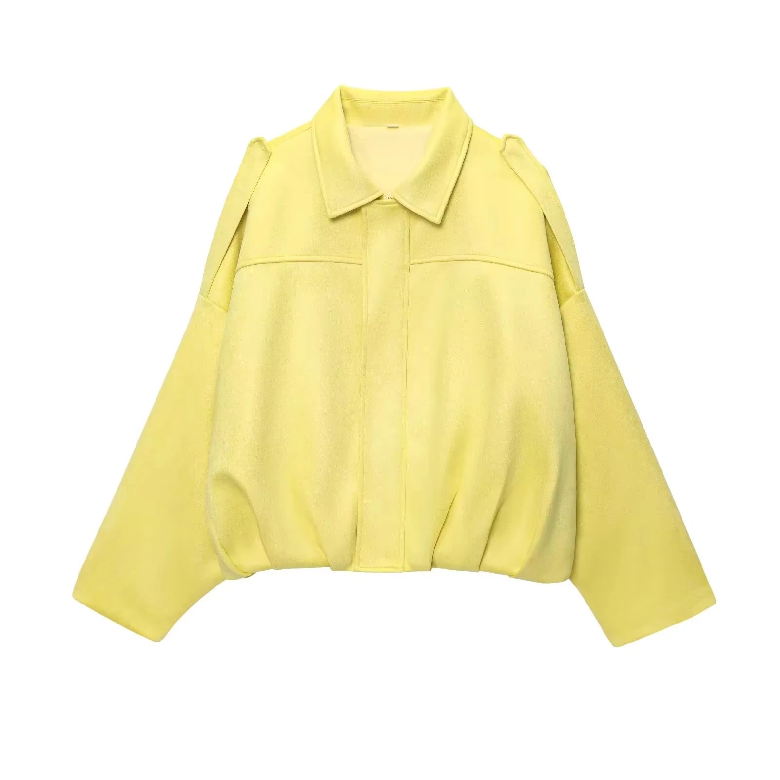 Women's Suede-Look Lapel Zip-Front Jacket