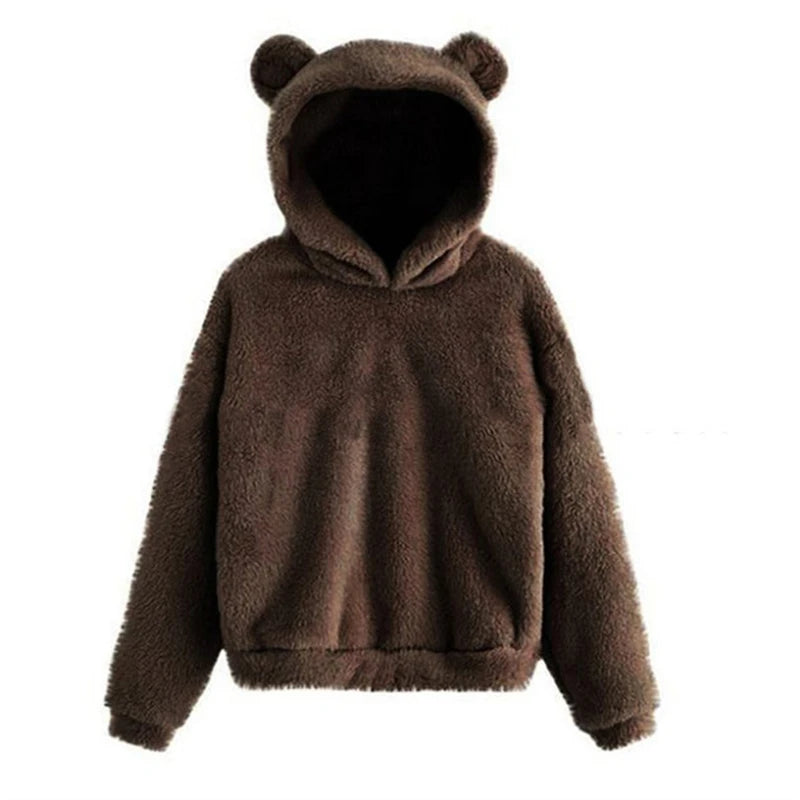 Bear Ear Long Sleeve Pullover Casual Hoodie for Layering