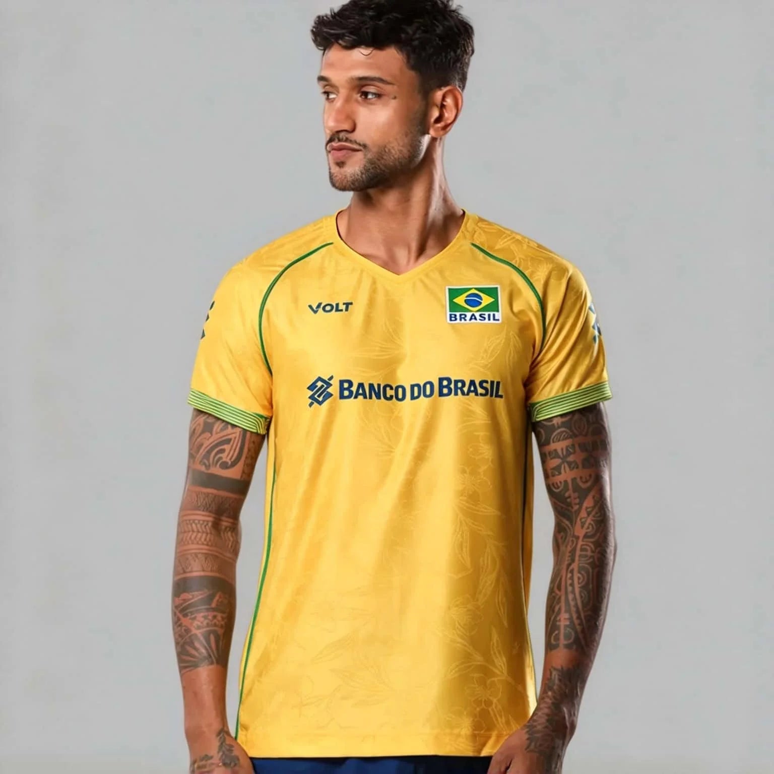 Brazil Volleyball Graphic Short Sleeve Jersey For Sports Outfits