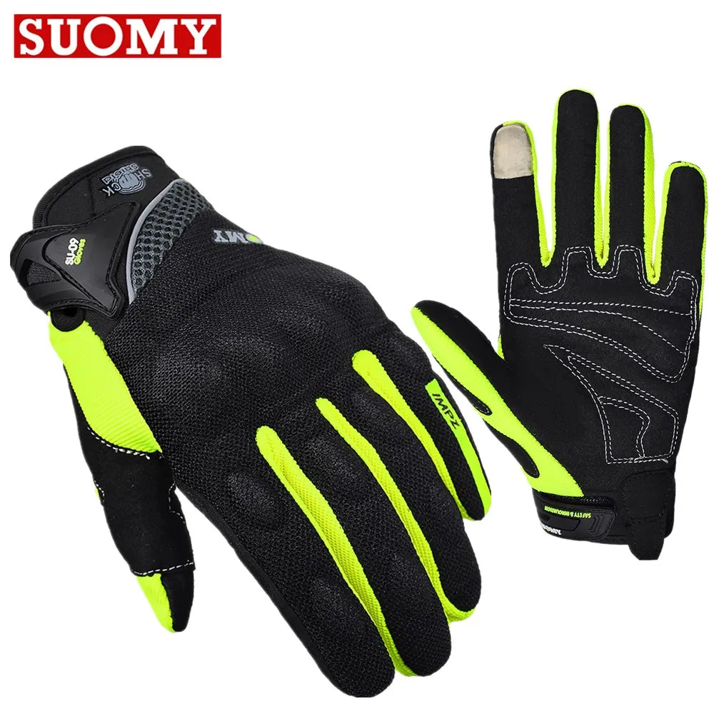 Full Finger Motorcycle Gloves with Shaped Knuckle Panels