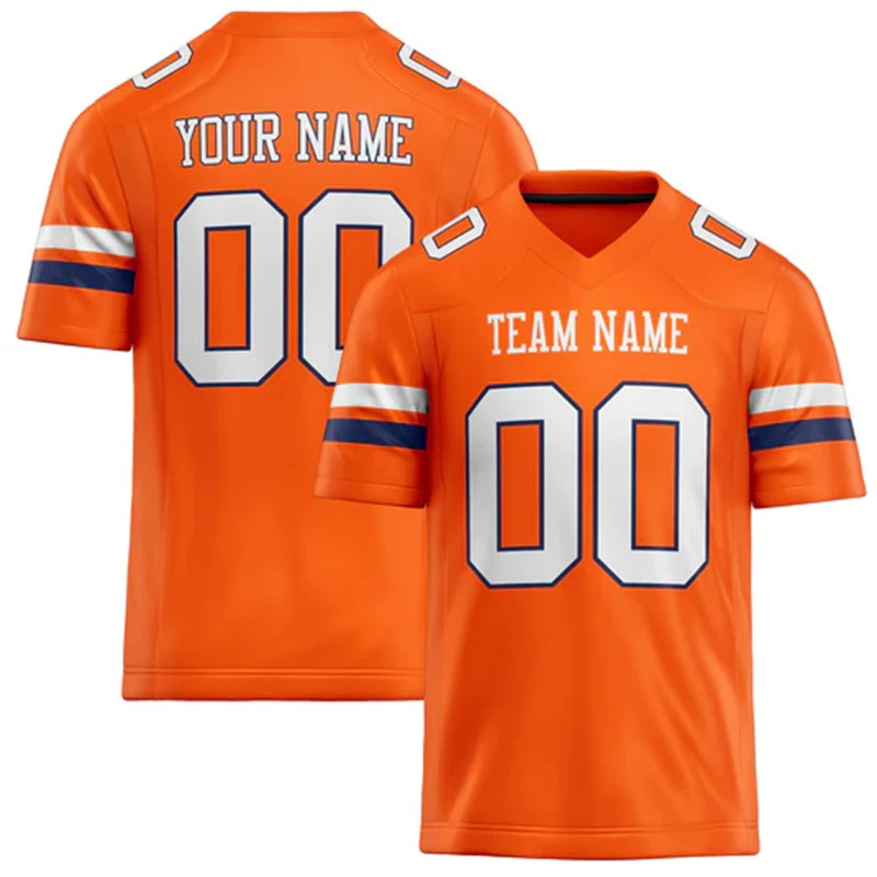 Orange Number Football Short Sleeve Jersey For Sports Outfits