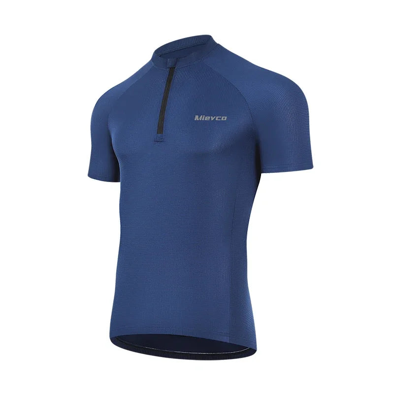 Men Seamless Cycling Jersey Short Sleeve Compression Breathable Sun Protection MTB Road Bike Jersey