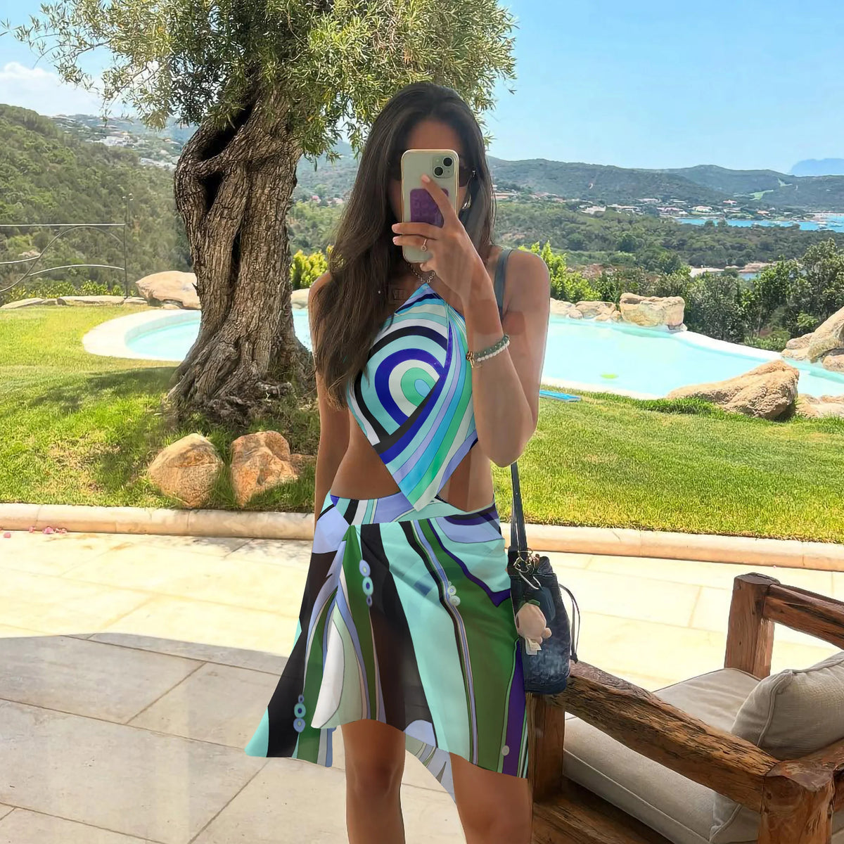 Floral Cutout Swimsuit with Cover-Up