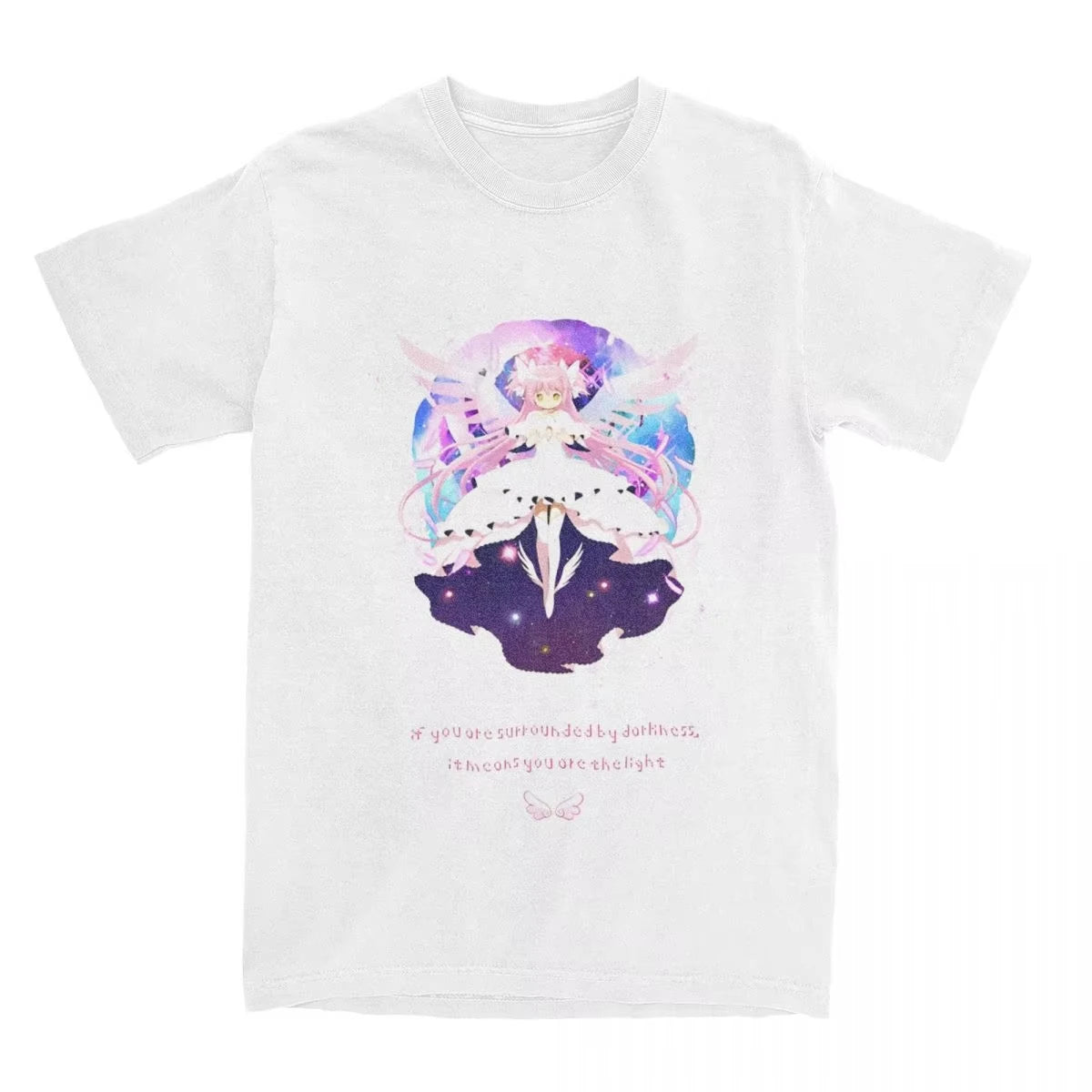 Vintage Madoka Magica Anime Print T-Shirt Soft Breathable Casual Comfortable Pure Cotton Unisex Tops