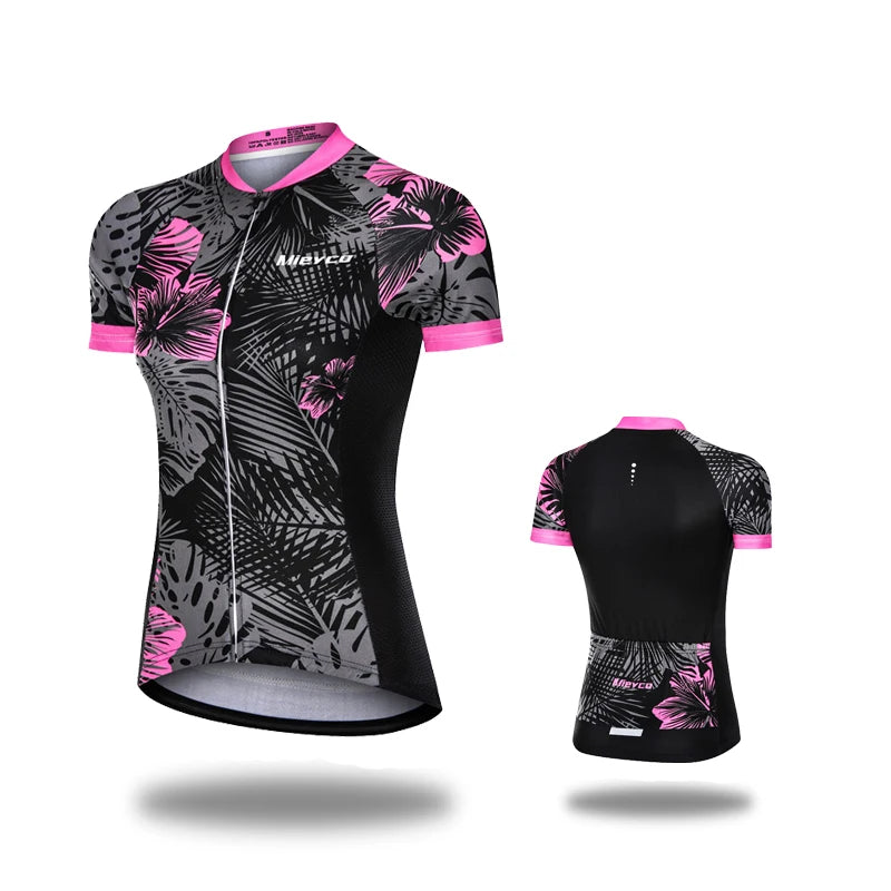 Women Cycling Jersey Summer MTB Bike Shirt Lightweight Breathable Reflective Cycling Top