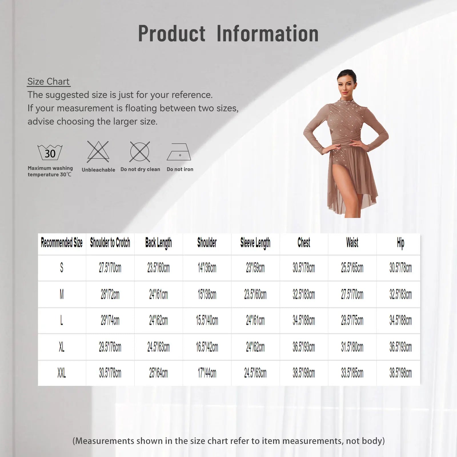 Women's Long Sleeve Rhinestone Dance Dress with Open Back and Split Skirt