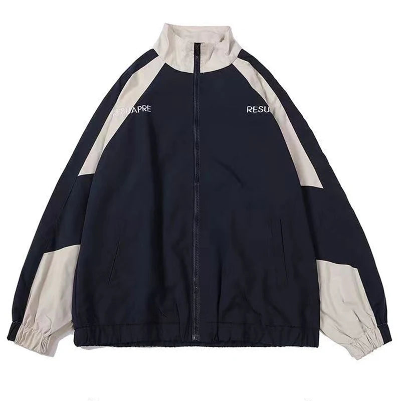 Color Block Long Sleeve Casual Streetwear Racing Style Jacket