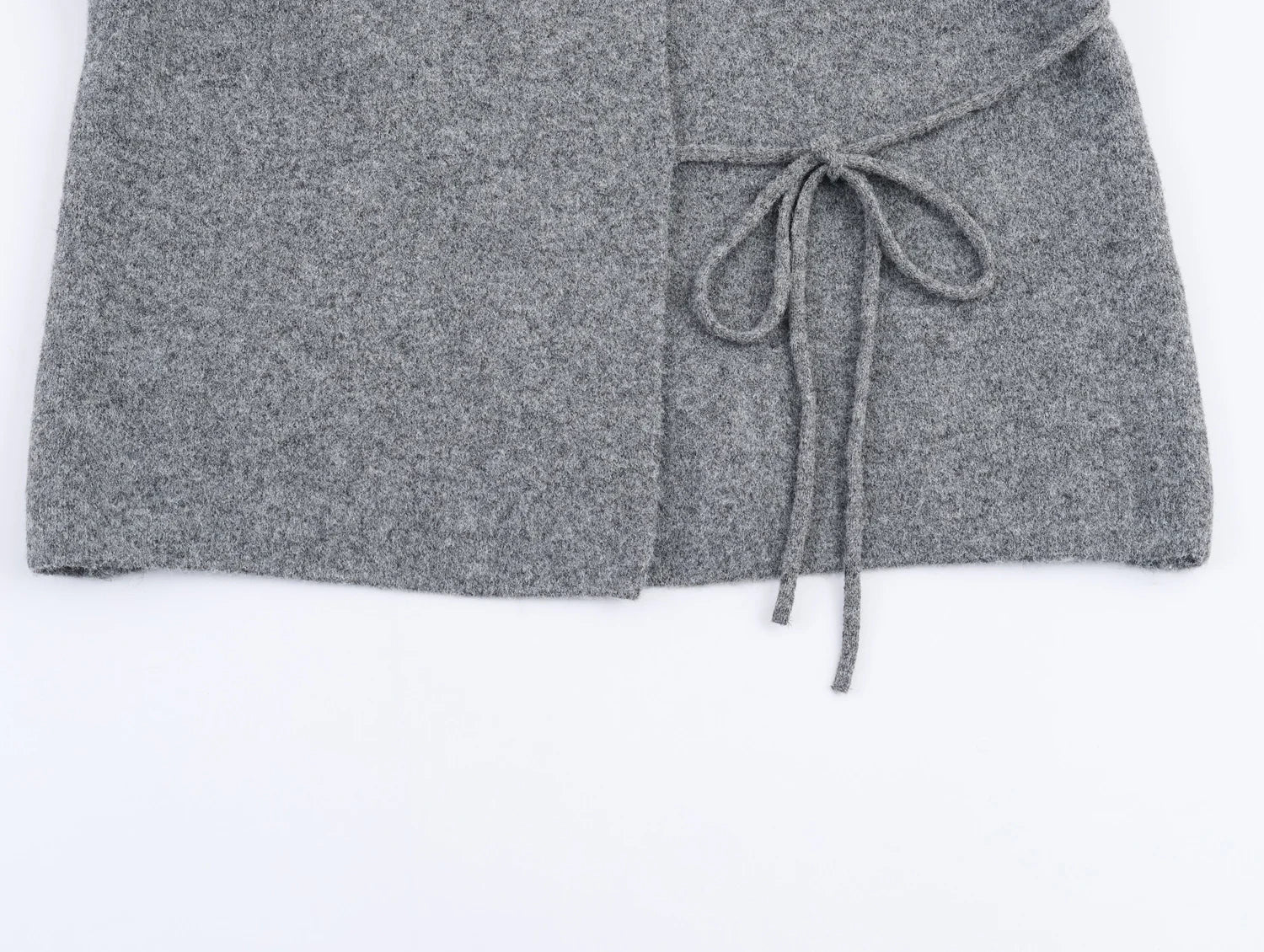 Women's Asymmetric Button Front Side Tie Cape Casual Knit Layer