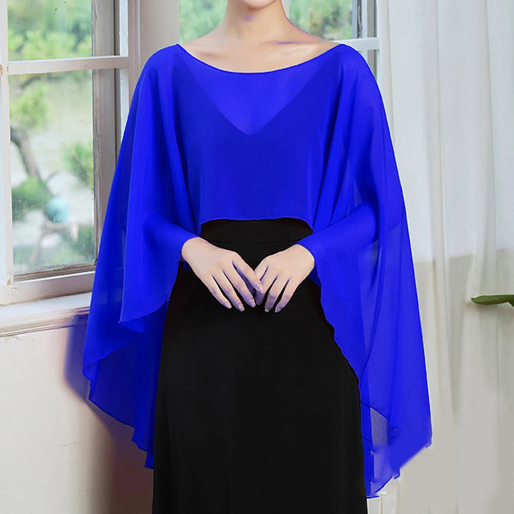 Sheer Flowing Drape Cape for Layering over Outfits