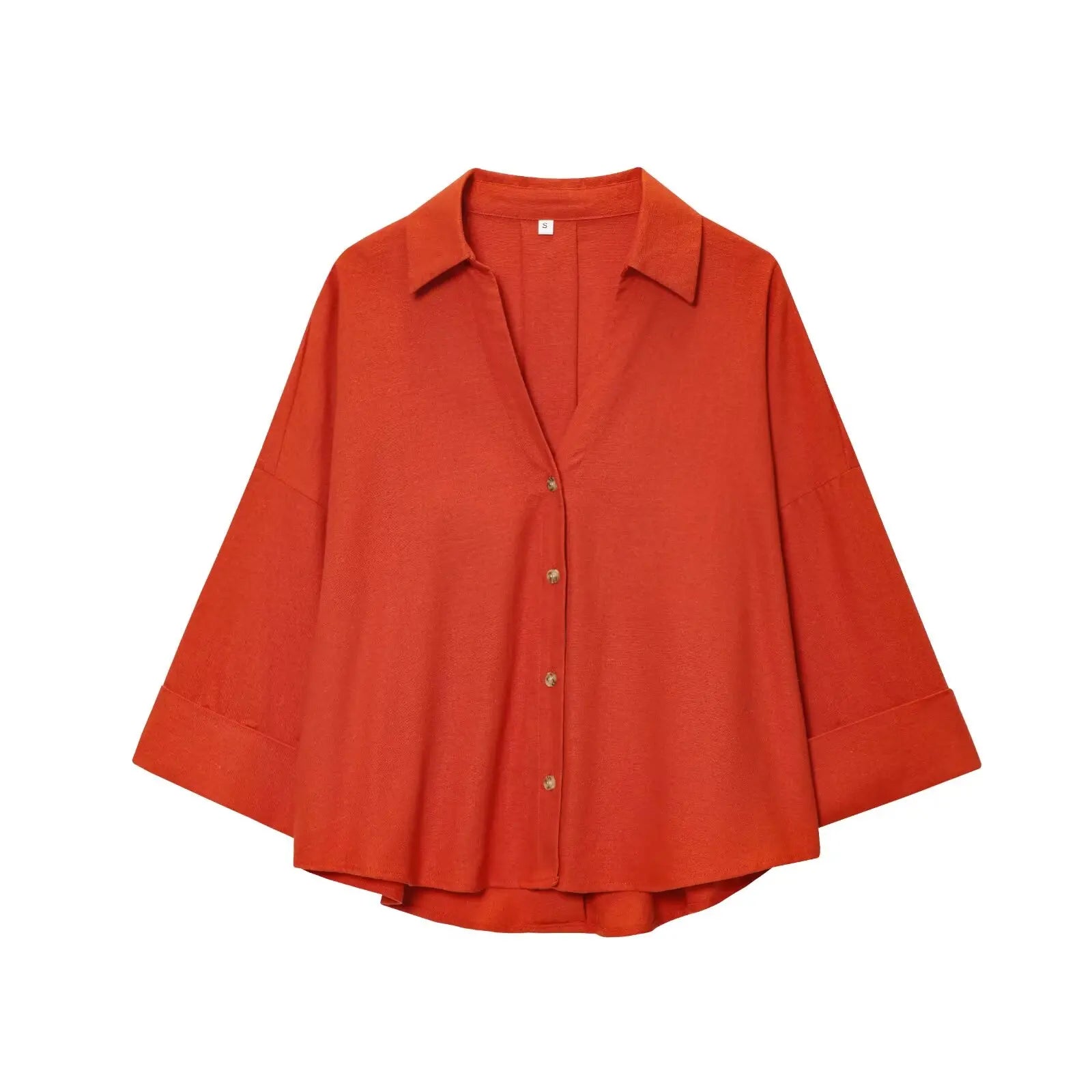 Women's Wide Sleeve Relaxed Button Front Shirt