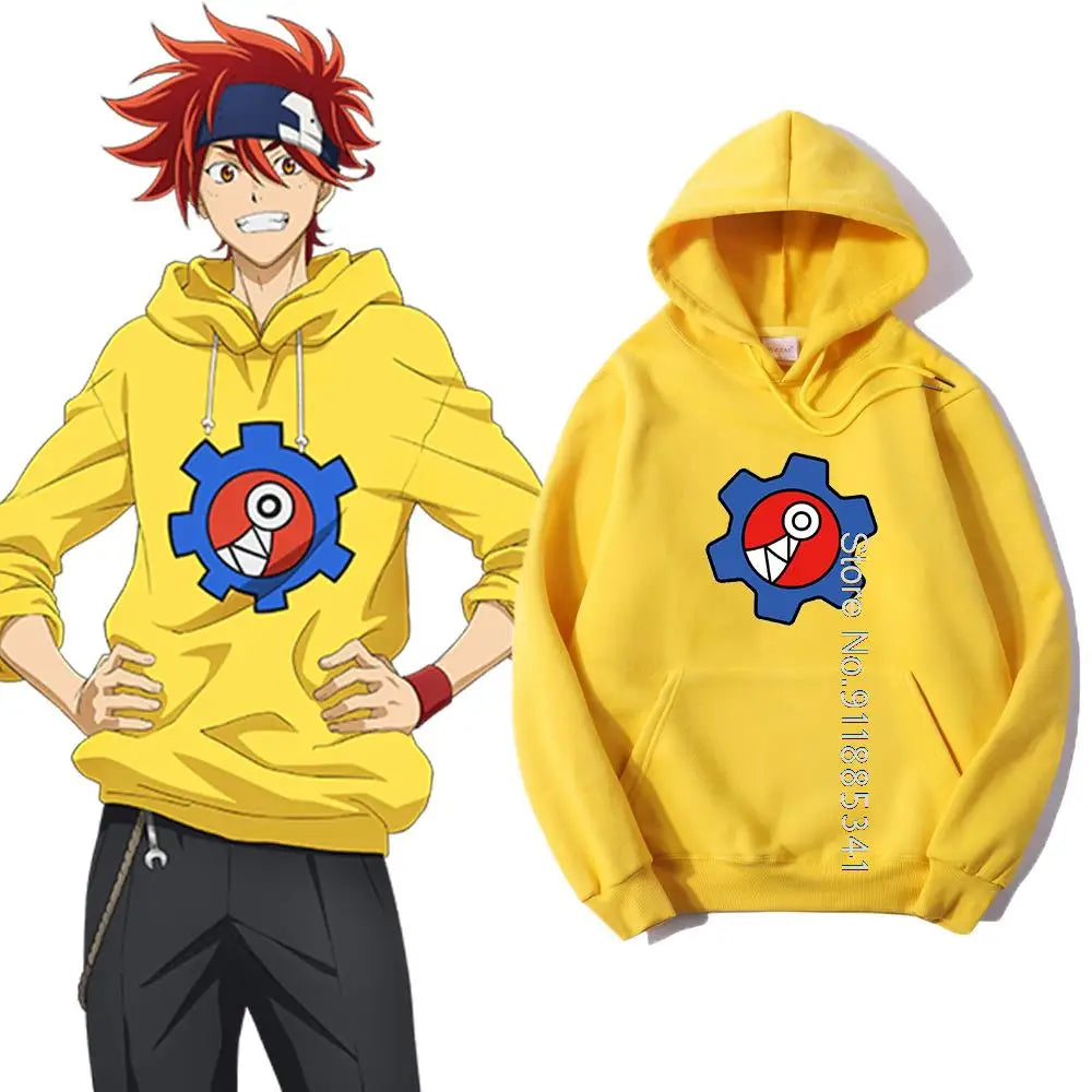 Yellow Graphic Long-Sleeve Pullover Hoodie